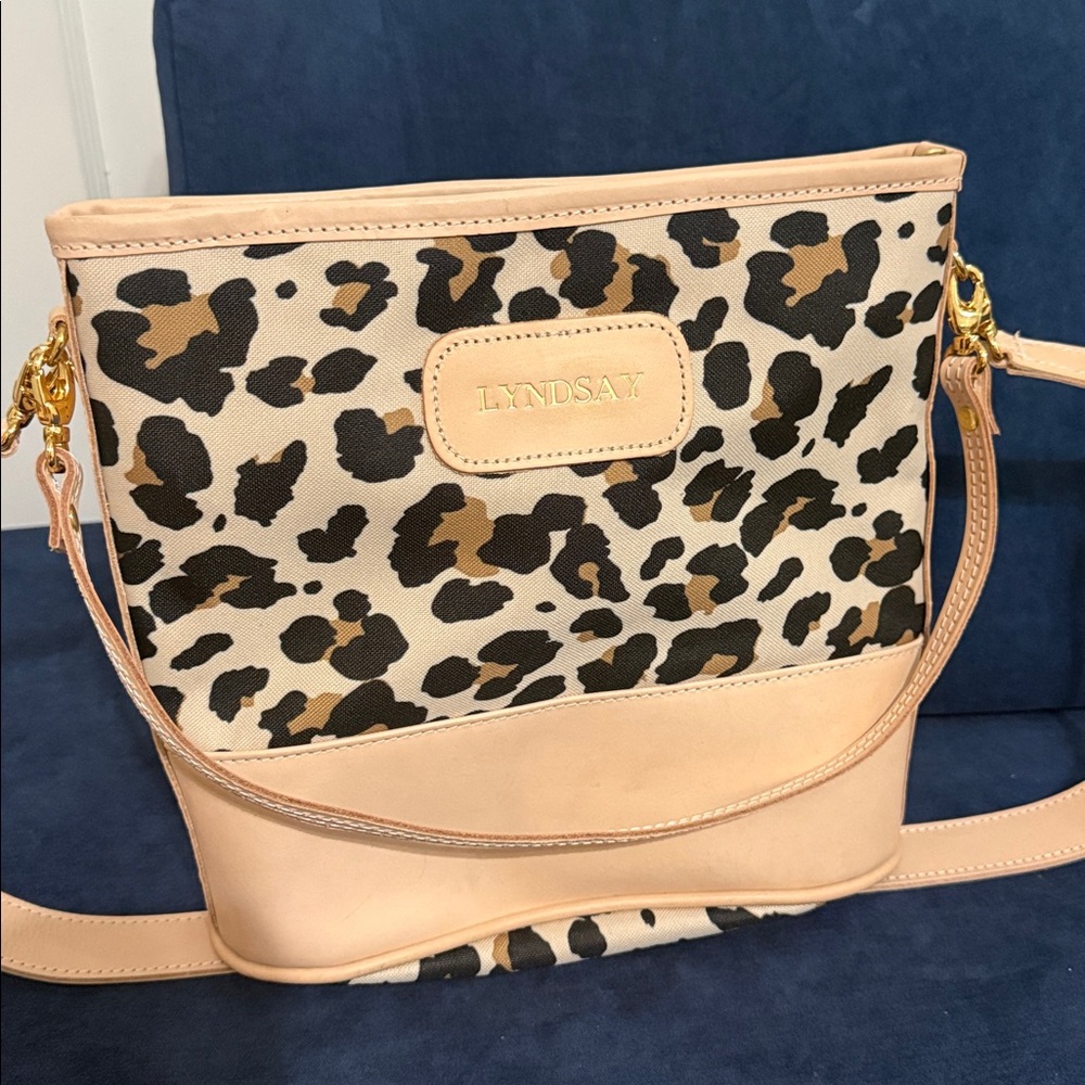Jon Hart Leopard Print Crossbody Bag